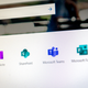 A photo of the Office app logos on a screen